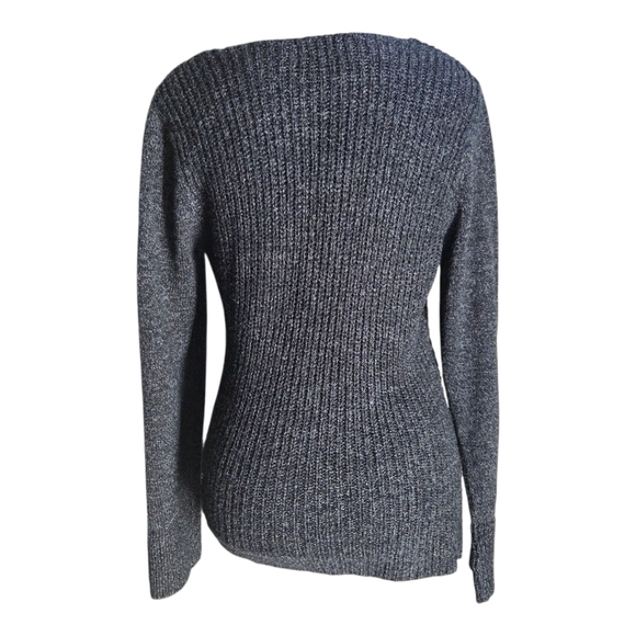 Reitmans Charcoal V-Neck Angled Sweater Size M - Picture 3 of 5